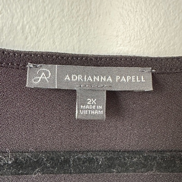 Adrianna Papell Black Relaxed 3/4 Sleeve Blouse - Picture 5 of 7